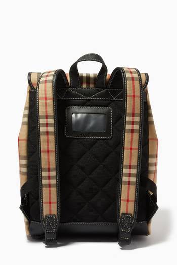hover state of Check Print Backpack in Cotton