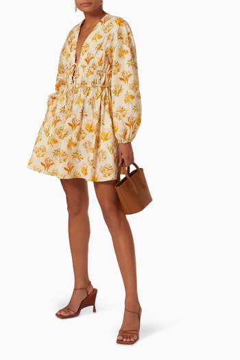 hover state of Marigold Mini Dress in Stretch Cotton Poplin  