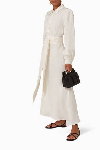 hover state of Regalia Midi Shirt Dress in Cotton & Linen