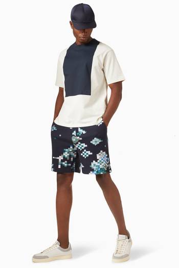 hover state of Geometric Print Shorts in Cotton   