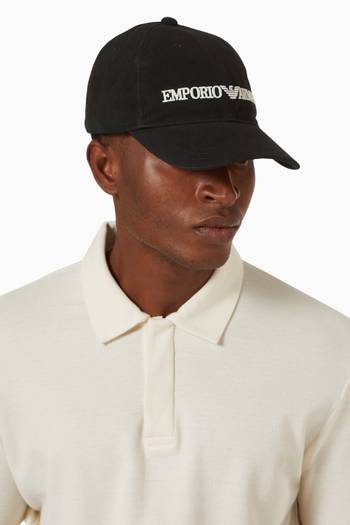 hover state of EA Embroidered Baseball Cap in Cotton