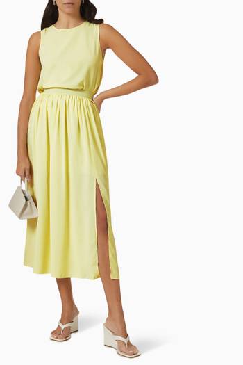 hover state of Pleated High-waist Midi Skirt