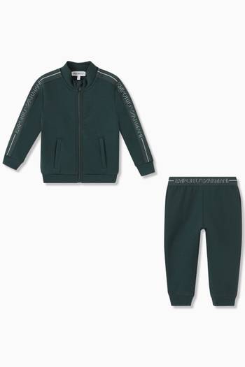 hover state of EA Logo Tape Tracksuit in Cotton-blend Fleece