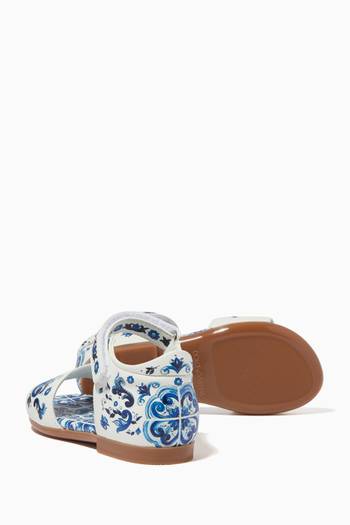 hover state of Majolica Print Sandals in Nappa Leather 