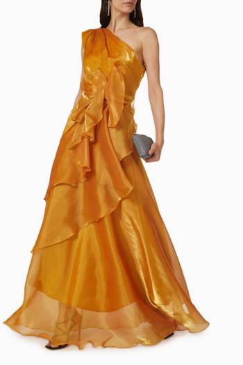 hover state of One Shoulder Dress in Organza 