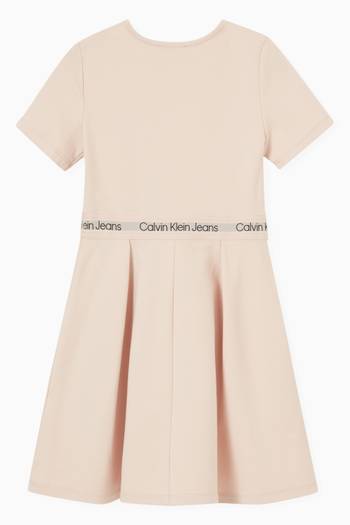 hover state of Logo Tape Dress in Cotton