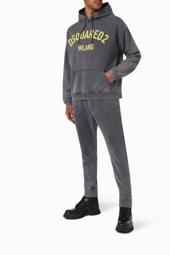 hover state of D2 Milano Logo Hoodie in Cotton-fleece