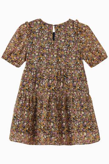 hover state of Floral-print Dress in Recycled-polyester