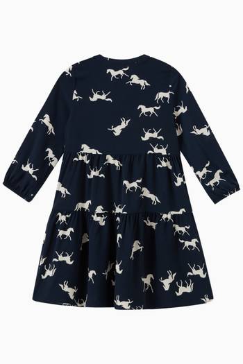 hover state of Horse Print Dress in Cotton