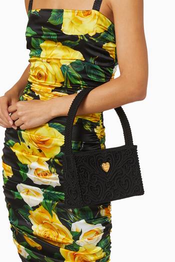 hover state of Beatrice Small Shoulder Bag in Cordonetto Lace
