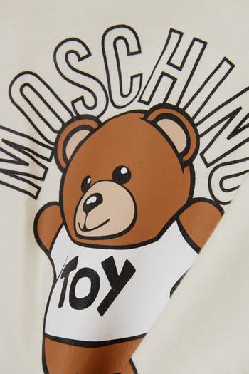 hover state of Logo & Teddy Toy Print T-shirt in Cotton Jersey