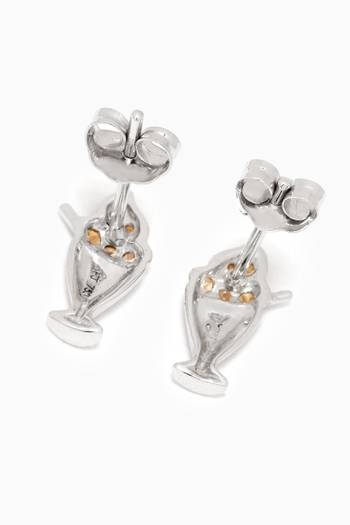 hover state of Ice Cream Yellow Sapphire Earrings in 18kt White Gold  