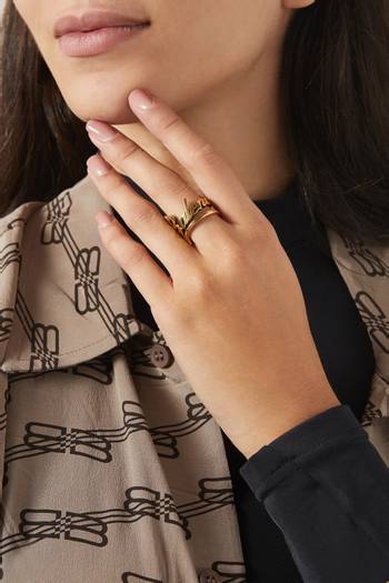 hover state of Typo Logo Ring in Brass