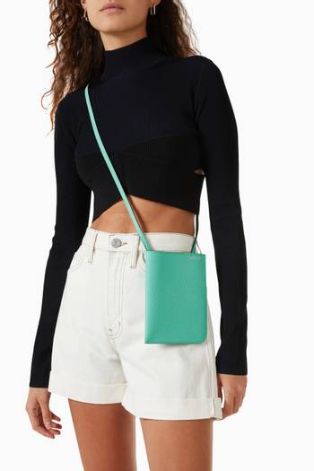 hover state of Crossbody Soft Document Holder in Millepunte Leather  