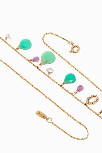 hover state of Chrysoprase, Pink Sapphire & Diamond Necklace in 18kt Yellow Gold