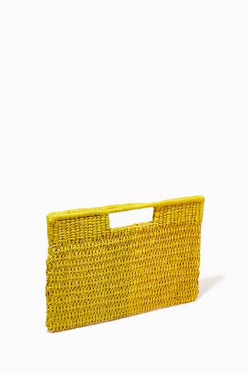hover state of Small Grenada Clutch Bag in Toquilla Straw