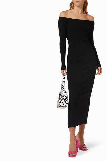 hover state of Off-the-shoulders Long Sleeve Midi Dress