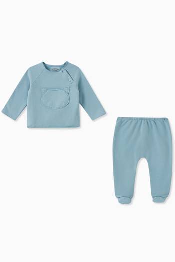 hover state of Cat Sleepsuit Set in Cotton