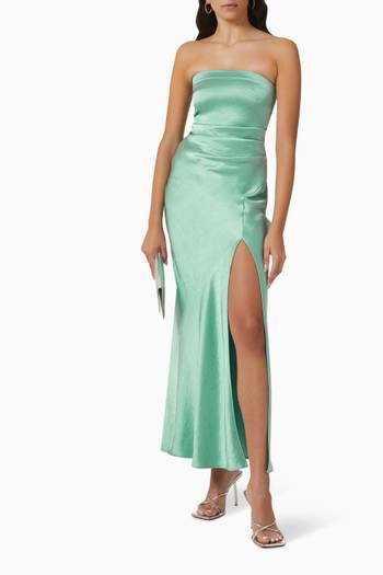 hover state of Symone Strapless Maxi Dress in Satin-crêpe