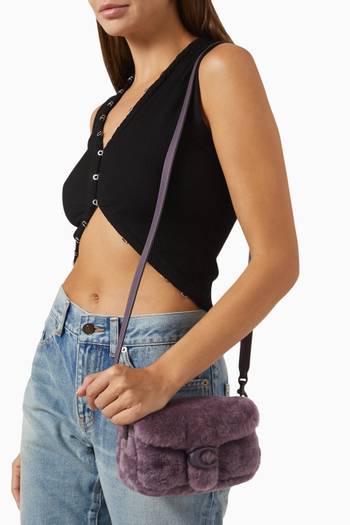 hover state of Pillow Tabby Shoulder Bag 18 in Shearling & Leather