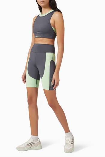 hover state of Sanz Colour-block Biker Shorts in Stretch-jersey