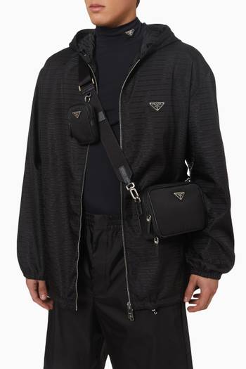 hover state of Prada Brique Crossbody Bag in Saffiano Leather