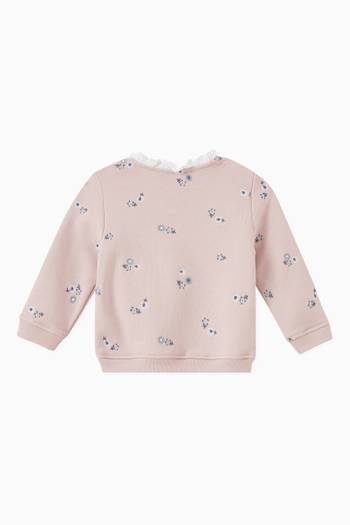hover state of Floral-embroidered Sweatshirt in Cotton-fleece