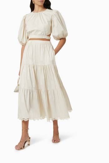 hover state of Penny Midi Skirt in Soft-cotton