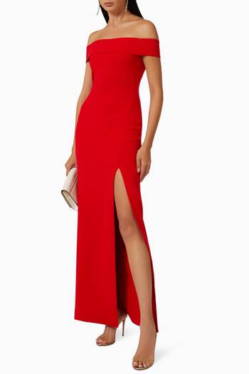 hover state of Martina Off-shoulder Gown in Crêpe
