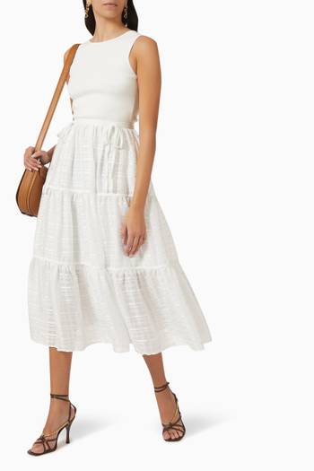 hover state of Skylir Tiered Midi Dress