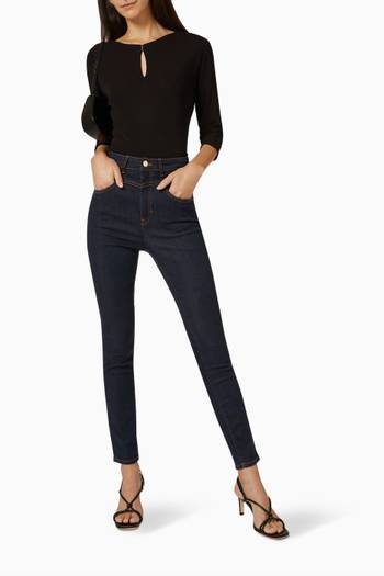 hover state of Skinny Cropped Jeans in Denim