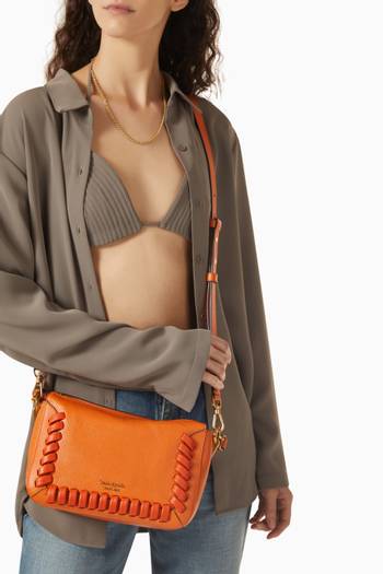 hover state of Medium Crush Whipstitch Crossbody Bag in Pebbled Leather