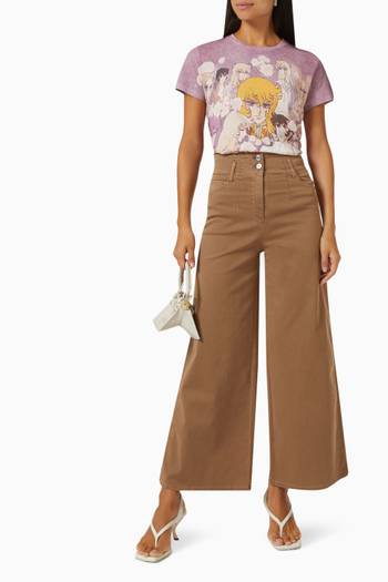 hover state of Maciste Flared Pants in Cotton Garbadine