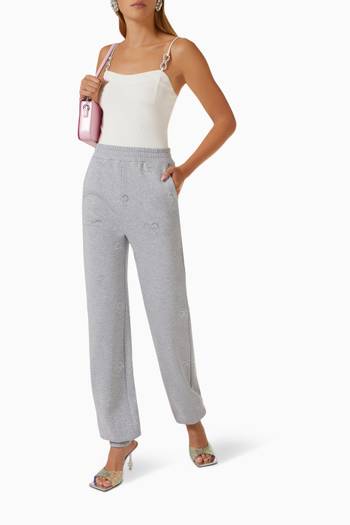 hover state of Crystal Bow Sweatpants in Cotton-blend Fleece
