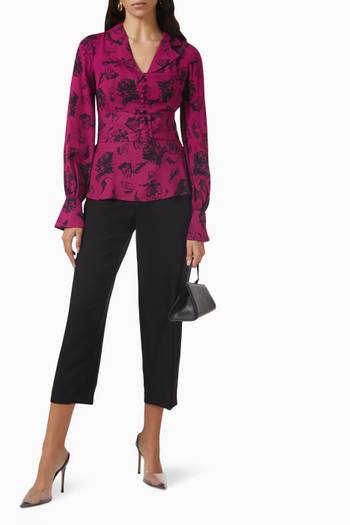 hover state of Floral Belted Blouse in Viscose