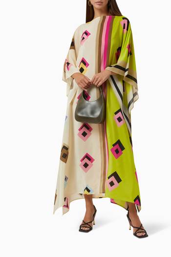 hover state of Clarke Scarf Maxi Dress in Silk-twill