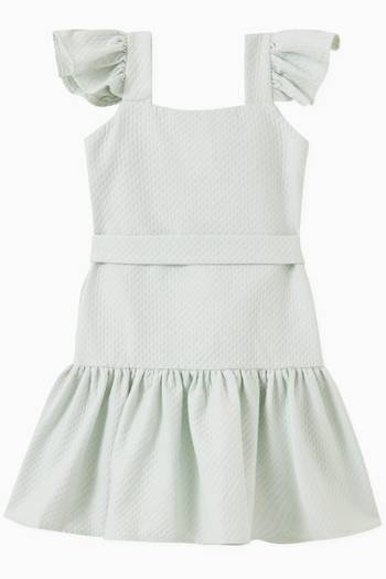 hover state of Bow Ruffled Dress in Cotton