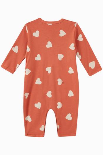 hover state of Heart Print Romper in Organic Cotton
