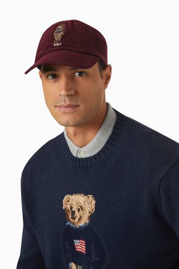 hover state of Polo Bear Ball Cap in Corduroy