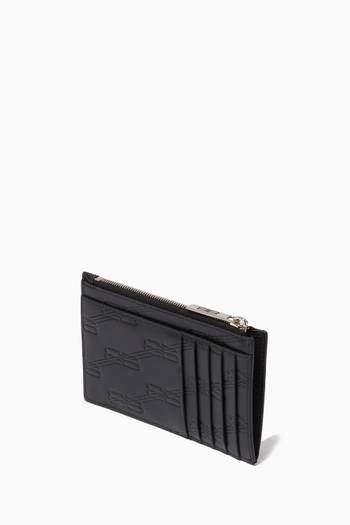 hover state of BB Monogram Long Coin & Card Holder in Leather