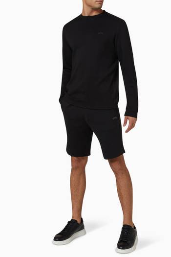 hover state of Curved Logo Shorts in Cotton