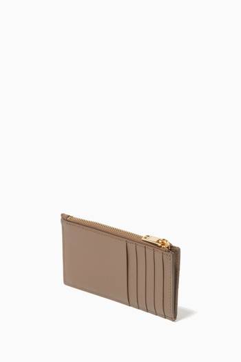 hover state of Cassandre Fragments Zip Card Case in Matelassé Leather