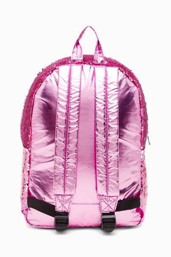 hover state of Sequin Backpack & Pencil Case Set in Metallic Nylon