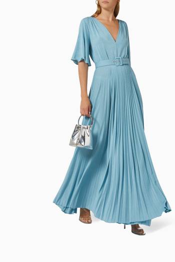 hover state of Dire Pleated Maxi Dress in Lurex-jersey