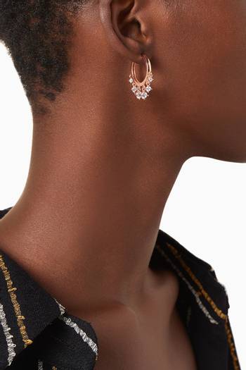 hover state of Crystal Dangle Hoop Earrings in Sterling Silver