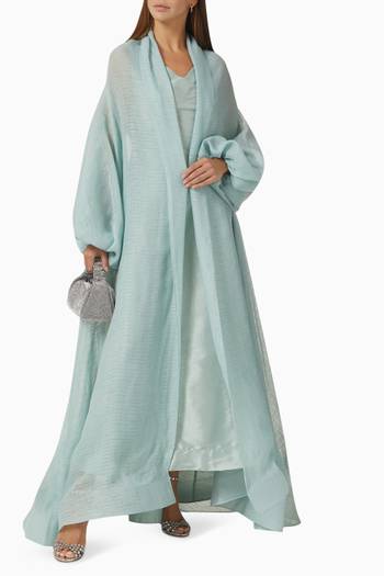 hover state of Three-piece Abaya Set in Linen