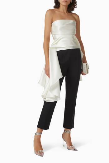 hover state of Terrin Draped Jumpsuit in Crepe