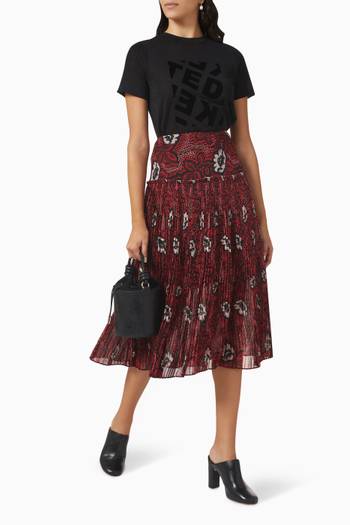 hover state of Ariello Midi Skirt in Corrugated Chiffon