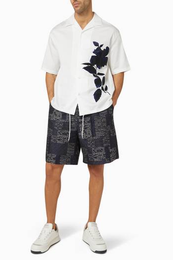 hover state of Patchwork Bermuda Shorts in Jacquard