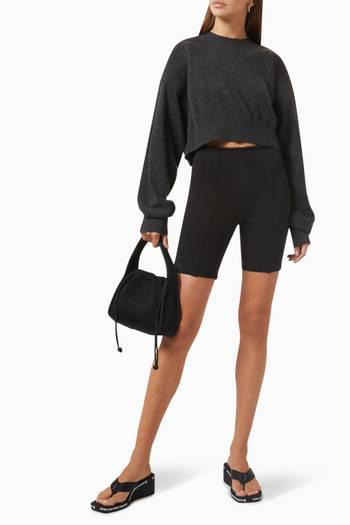 hover state of Oversized Crop Pullover in Wool Blend